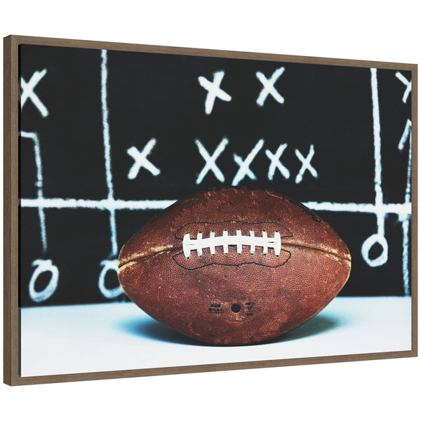 kate & laurel Sylvie Playbook Football Framed Canvas by Alicia Abla