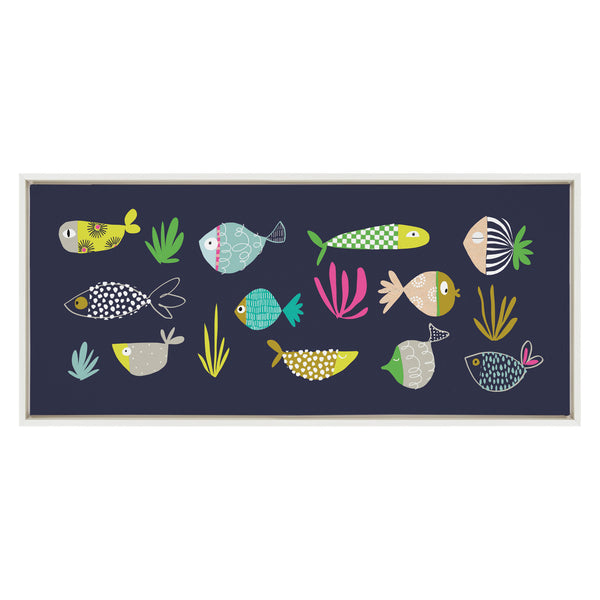 Kate & Laurel Sylvie Playtime Story Fishy Friends Framed Canvas By Turnowsky