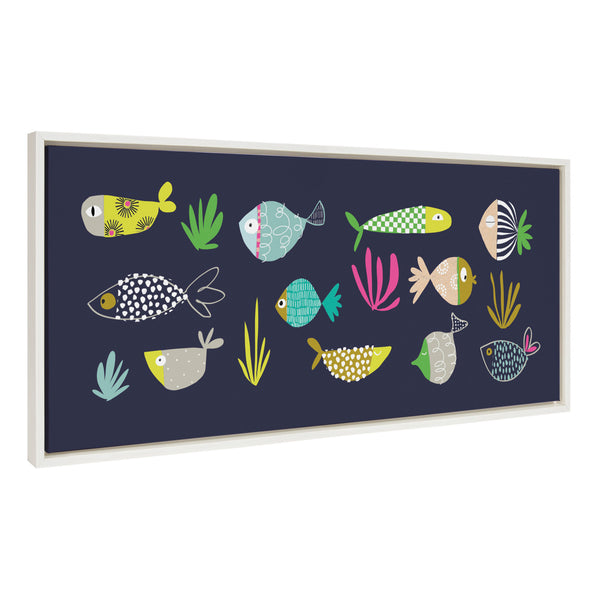 kate & laurel Sylvie Playtime Story Fishy Friends Framed Canvas by Turnowsky