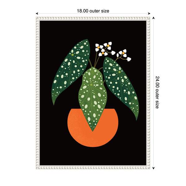 Kate & Laurel Sylvie Polka Dot Begonia Framed Canvas By Amber Leaders