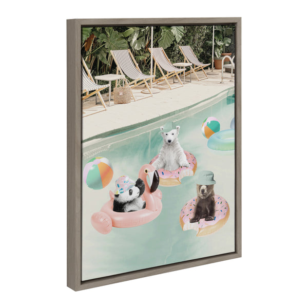 Kate & Laurel Sylvie Pool Party Framed Canvas By July Art Prints