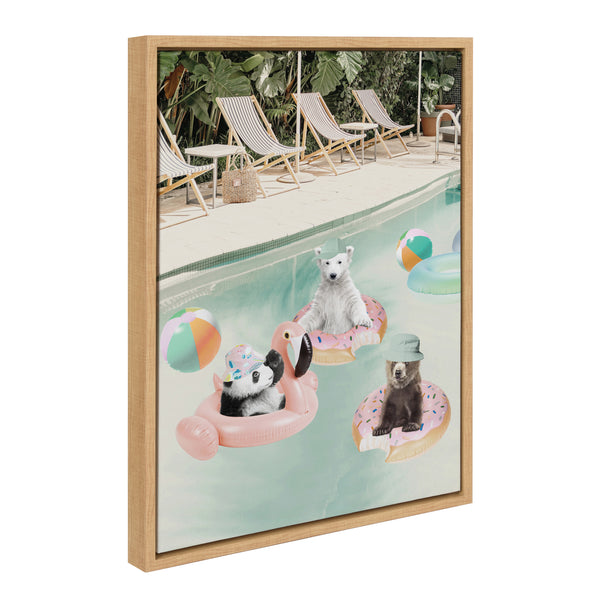 kate & laurel Sylvie Pool Party Framed Canvas by July Art Prints