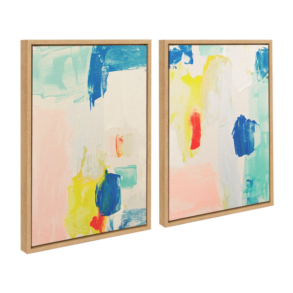 Kate & Laurel Sylvie Pop Of Color I And II Framed Canvas Art Set By Amy Lighthall