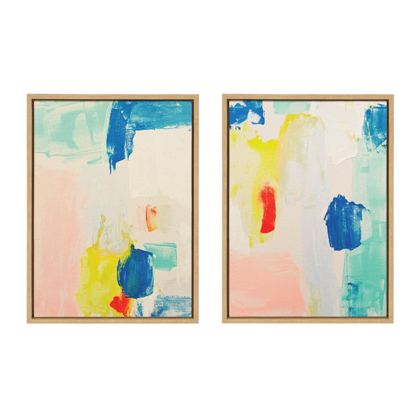 Kate & Laurel Sylvie Pop Of Color I And II Framed Canvas Art Set By Amy Lighthall