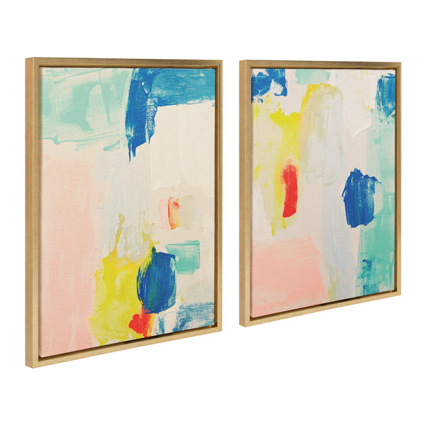 kate & laurel Sylvie Pop of Color I and II Framed Canvas Art Set by Amy Lighthall