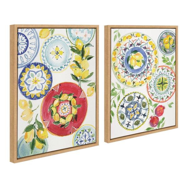 Kate & Laurel Sylvie Positano Inspired Framed Canvas Set By Patricia Shaw