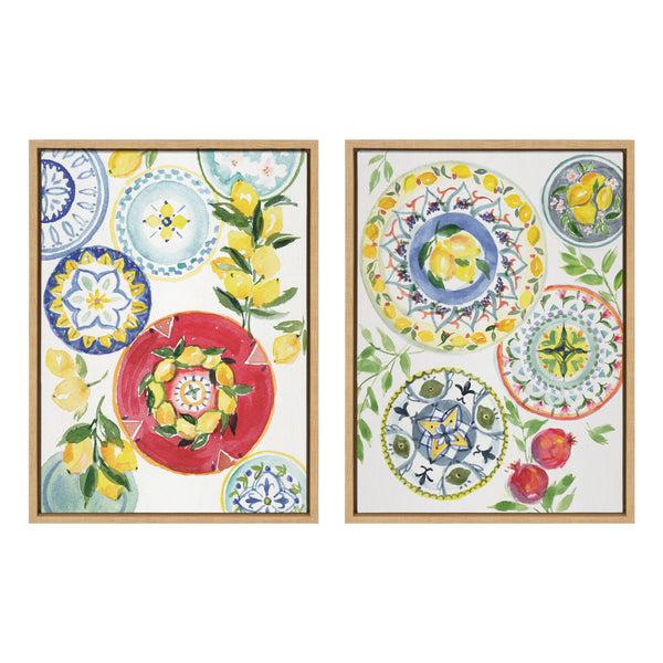 kate & laurel Sylvie Positano Inspired Framed Canvas Set by Patricia Shaw