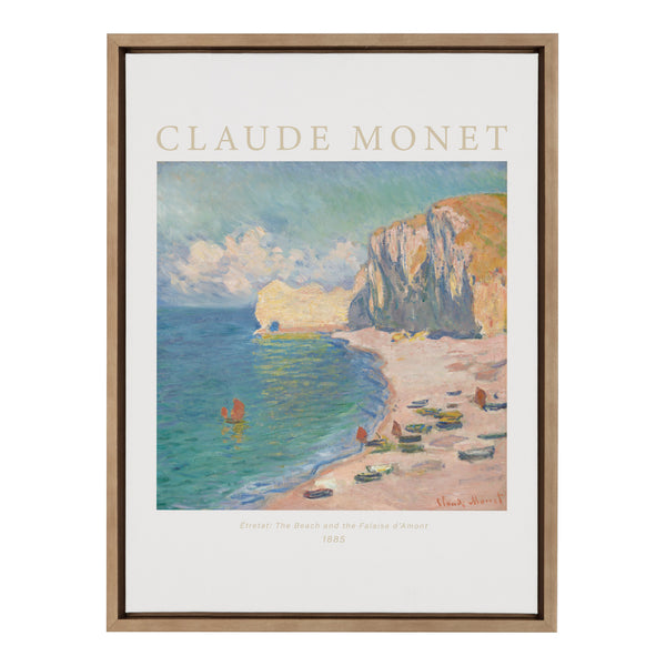 Kate & Laurel Sylvie Poster Claude Monet Étretat The Beach And The Falaise D’Amont 1885 Framed Canvas By The Art Institute Of Chicago
