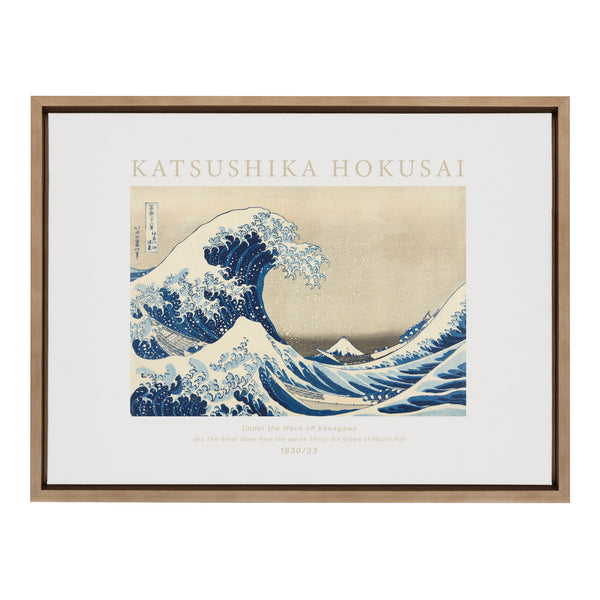 Kate & Laurel Sylvie Poster Katsushika Hokusai Under The Wave Off Kanagawa Aka The Great Wave 1830 Framed Canvas By The Art Institute Of Chicago