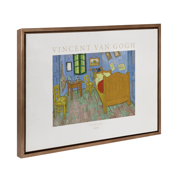 kate & laurel Sylvie Poster Vincent van Gogh The Bedroom 1889 Framed Canvas by The Art Institute of Chicago