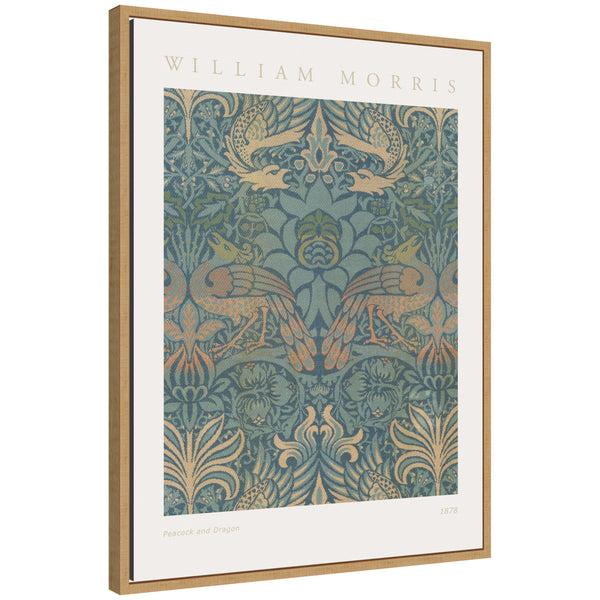 kate & laurel Sylvie Poster William Morris Peacock and Dragon 1878 Framed Canvas by The Art Institute of Chicago