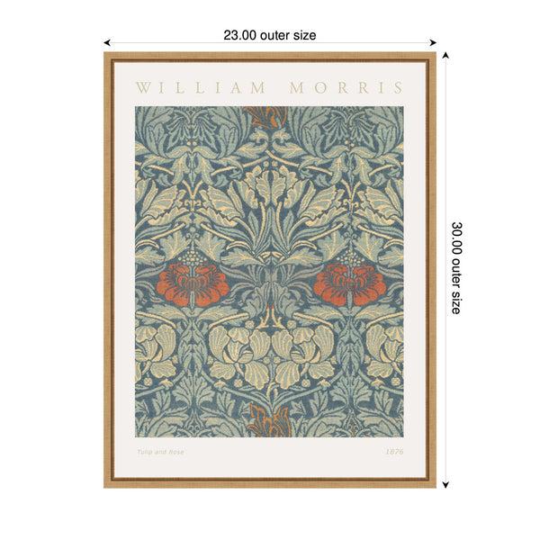 Kate & Laurel Sylvie Poster William Morris Tulip And Rose 1876 Framed Canvas By The Art Institute Of Chicago