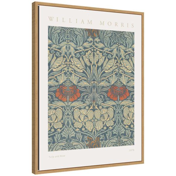 kate & laurel Sylvie Poster William Morris Tulip and Rose 1876 Framed Canvas by The Art Institute of Chicago