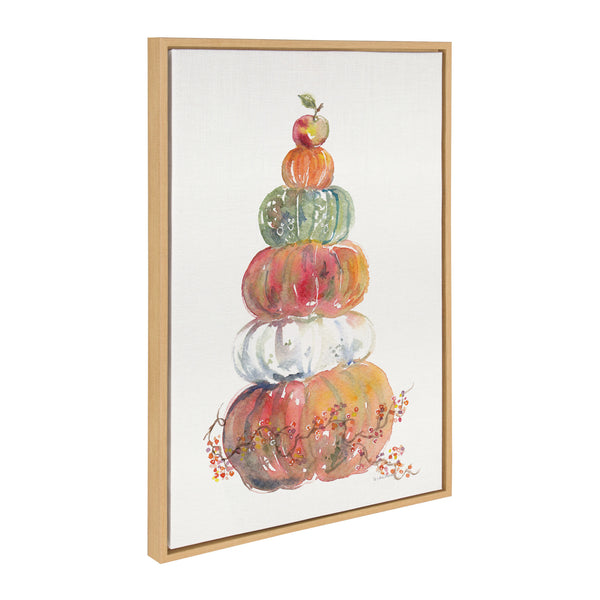Kate & Laurel Sylvie Pumpkin Topiary Framed Canvas By Patricia Shaw