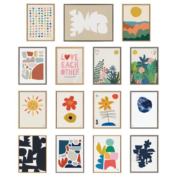 Kate & Laurel Sylvie Quiet Jungle 1 Left And Right Neutral Abstract Framed Canvas By Kelly Knaga