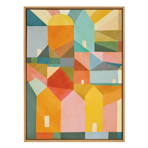 Kate & Laurel Sylvie Quiet Town Framed Canvas By Carey Copeland