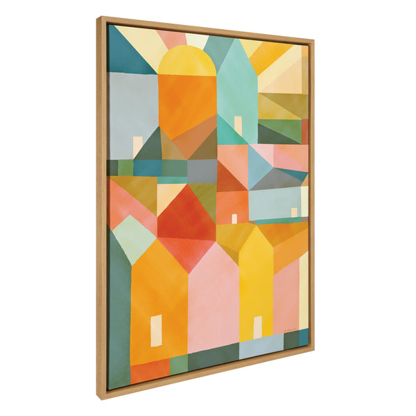kate & laurel Sylvie Quiet Town Framed Canvas by Carey Copeland