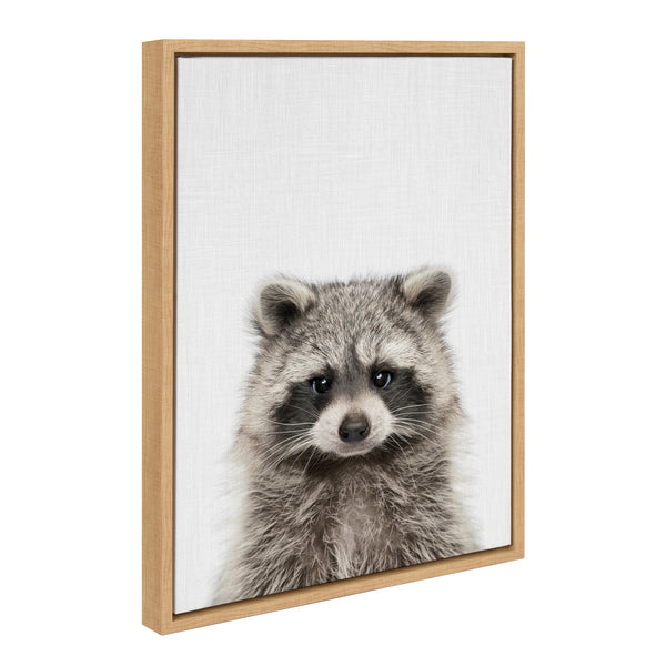 Kate & Laurel Sylvie Raccoon Color Framed Canvas By Simon Te Of Tai Prints