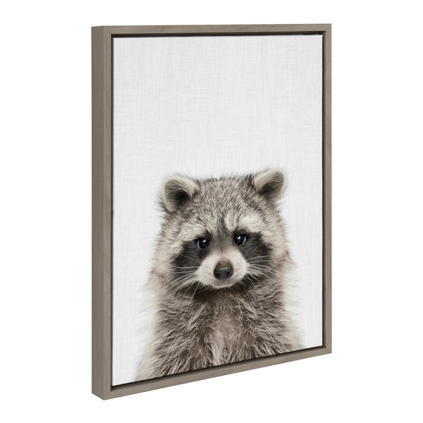kate & laurel Sylvie Raccoon Color Framed Canvas by Simon Te of Tai Prints
