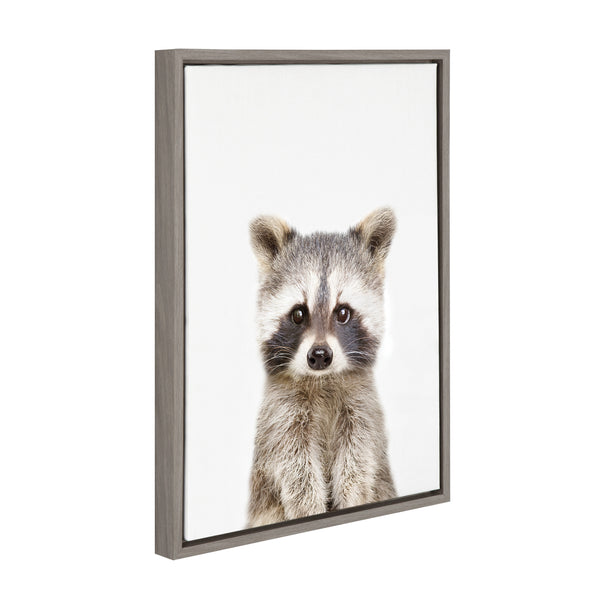 Kate & Laurel Sylvie Raccoon Framed Canvas By Amy Peterson Art Studio