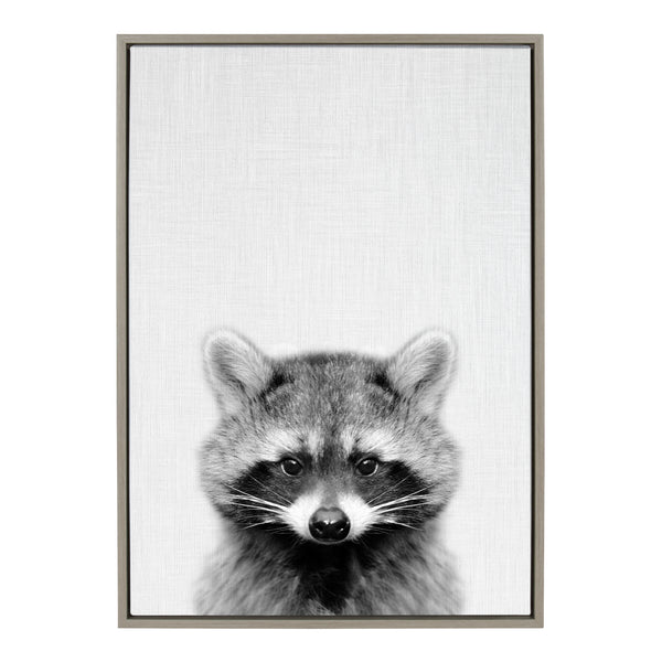 Kate & Laurel Sylvie Raccoon Framed Canvas By Simon Te Tai