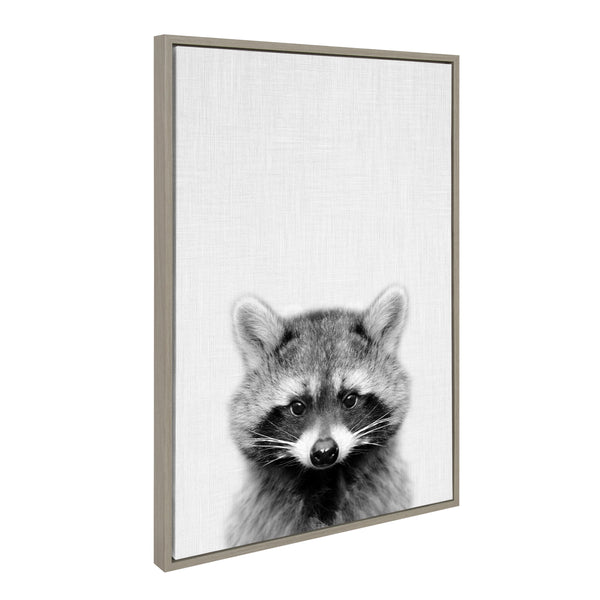 Kate & Laurel Sylvie Raccoon Framed Canvas By Simon Te Tai