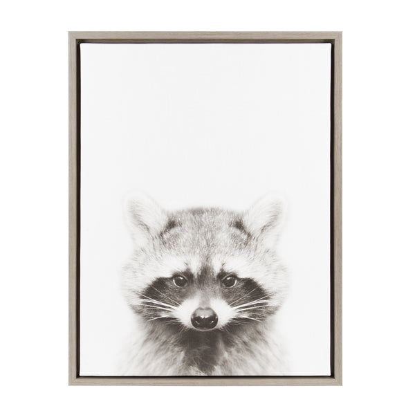 kate & laurel Sylvie Raccoon Framed Canvas by Simon Te Tai