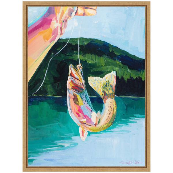 Kate & Laurel Sylvie Rainbow Catch Framed Canvas By Rachel Christopoulos