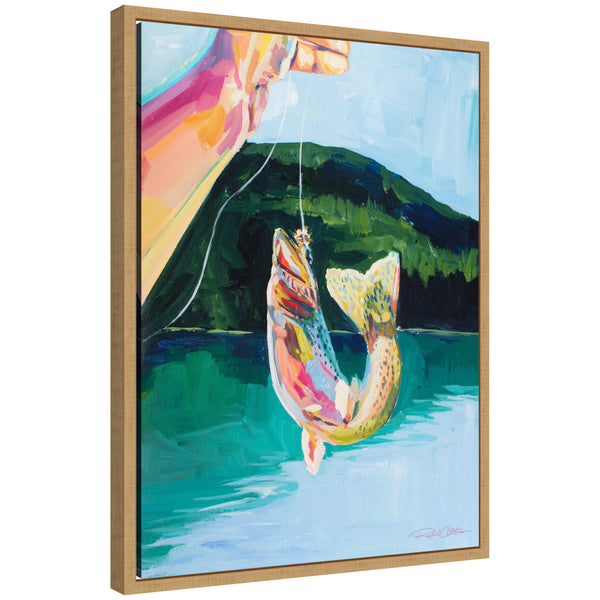 kate & laurel Sylvie Rainbow Catch Framed Canvas by Rachel Christopoulos
