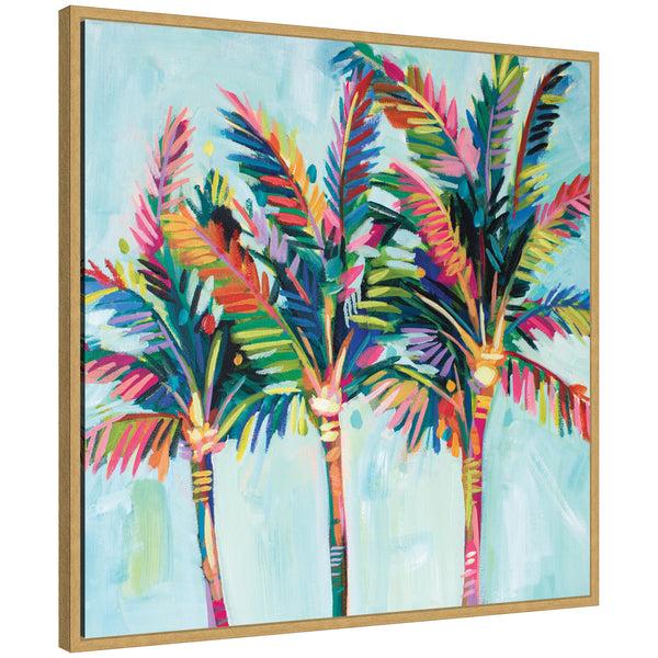 Kate & Laurel Sylvie Rainbow Coconuts Framed Canvas By Rachel Christopoulos