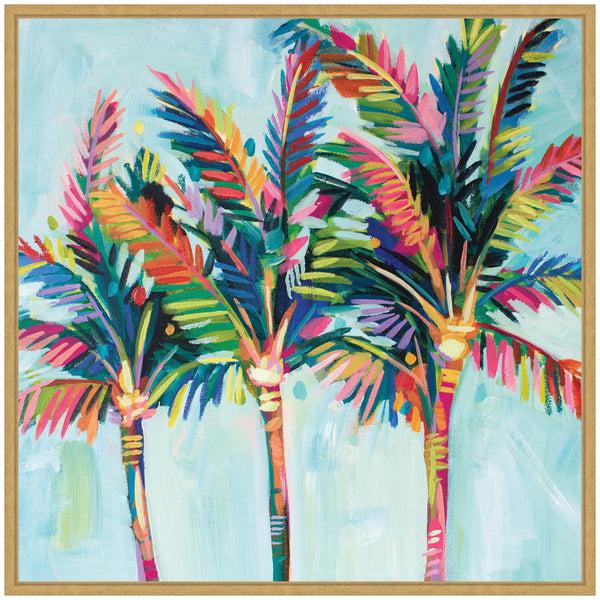 Kate & Laurel Sylvie Rainbow Coconuts Framed Canvas By Rachel Christopoulos