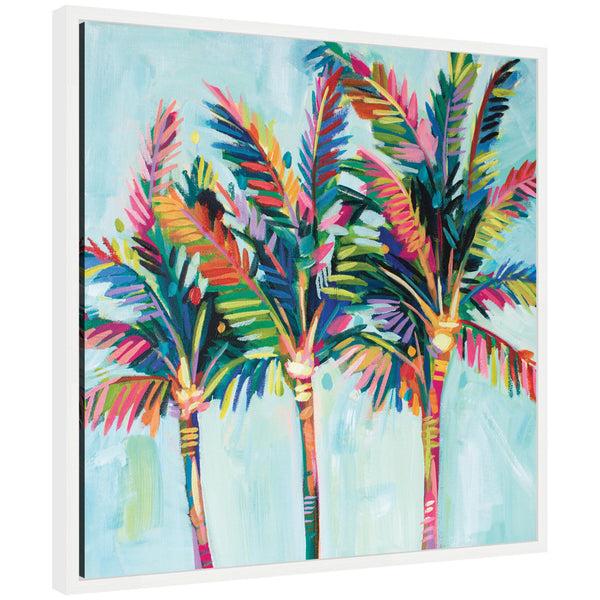 kate & laurel Sylvie Rainbow Coconuts Framed Canvas by Rachel Christopoulos