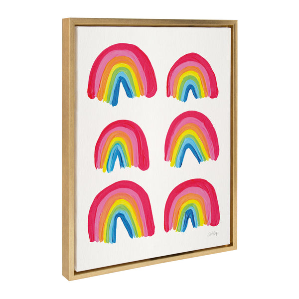 Kate & Laurel Sylvie Rainbow Collection Framed Canvas By Cat Coquillette