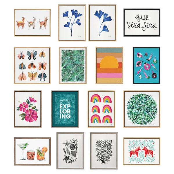 Kate & Laurel Sylvie Rainbow Disco Ball Framed Canvas By Cat Coquillette