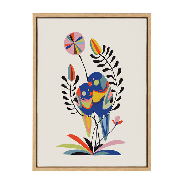 Kate & Laurel Sylvie Rainbow Lorikeet Framed Canvas By Rachel Lee Of My Dream Wall