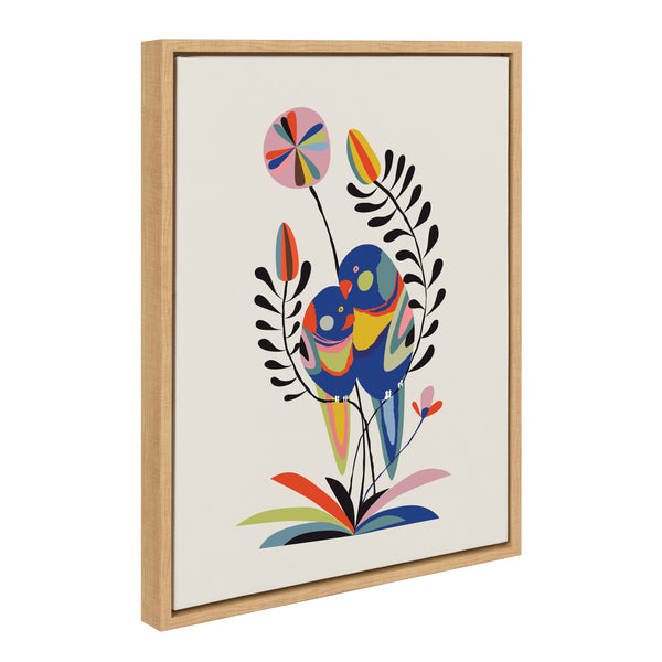 Kate & Laurel Sylvie Rainbow Lorikeet Framed Canvas By Rachel Lee Of My Dream Wall