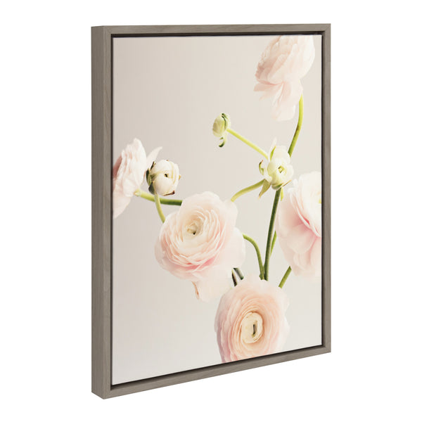 Kate & Laurel Sylvie Ranunculus Framed Canvas By Caroline Mint
