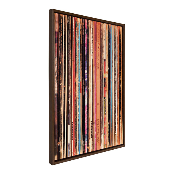 Kate & Laurel Sylvie Record Player Framed Canvas Set By Various Artists