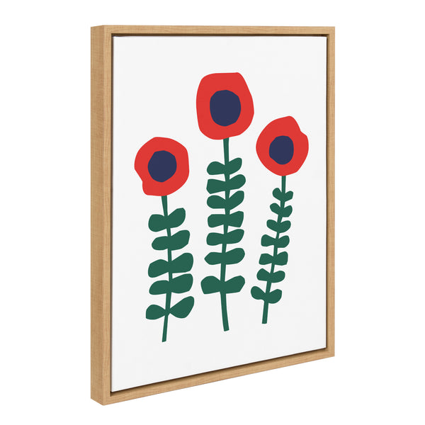 Kate & Laurel Sylvie Red Flowers Framed Canvas By Myriam Van Neste