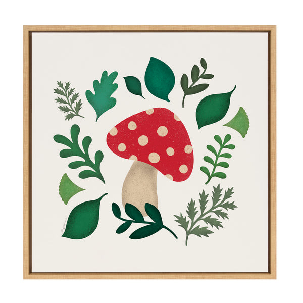 Kate & Laurel Sylvie Red Magic Mushrooms Framed Canvas By Carey Copeland