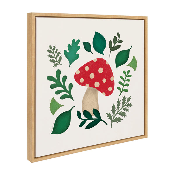 kate & laurel Sylvie Red Magic Mushrooms Framed Canvas by Carey Copeland