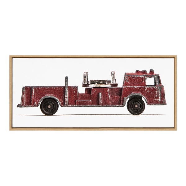 Kate & Laurel Sylvie Red Vintage Toy Fire Engine Framed Canvas By Saint And Sailor Studios