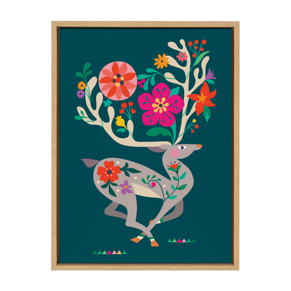 Kate & Laurel Sylvie Reindeer 2 Framed Canvas By Rachel Lee Of My Dream Wall