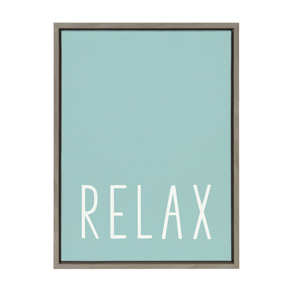kate & laurel Sylvie Relax in Pale Teal Framed Canvas by Apricot and Birch