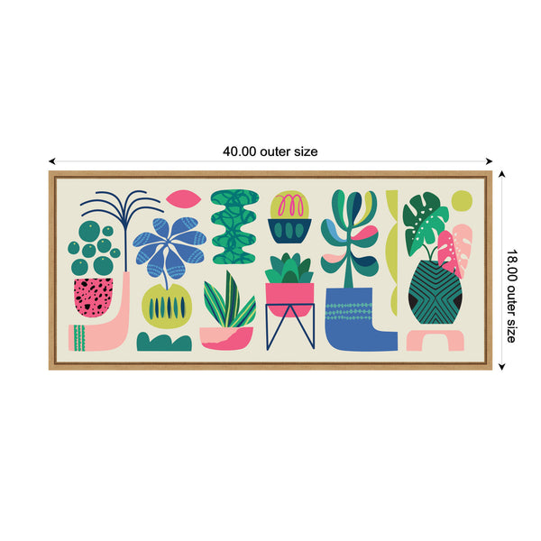 Kate & Laurel Sylvie Retro Bright Floral And Succulent Panel Framed Canvas By Rachel Lee