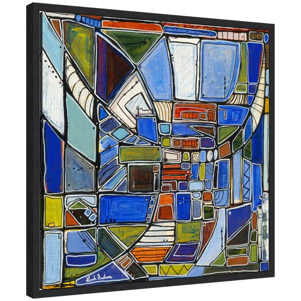 kate & laurel Sylvie Retro Current Framed Canvas by Leah Nadeau