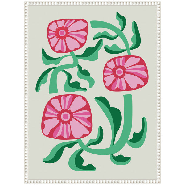 Kate & Laurel Sylvie Retro Flowers Framed Canvas By Rachel Lee