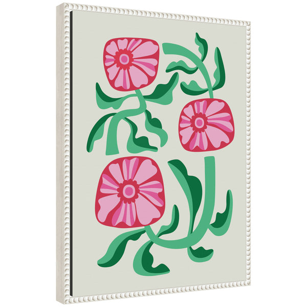 kate & laurel Sylvie Retro Flowers Framed Canvas by Rachel Lee