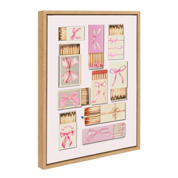 kate & laurel Sylvie Retro Matchboxes Bows Framed Canvas by Honey Island Studio