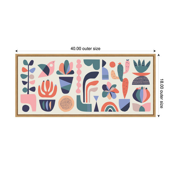 Kate & Laurel Sylvie Retro Pastel Floral And Succulent Panel Framed Canvas By Rachel Lee